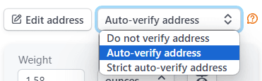 Address verifications options