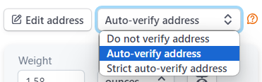 Address verifications options